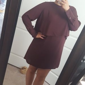 Burgundy long sleeve dress